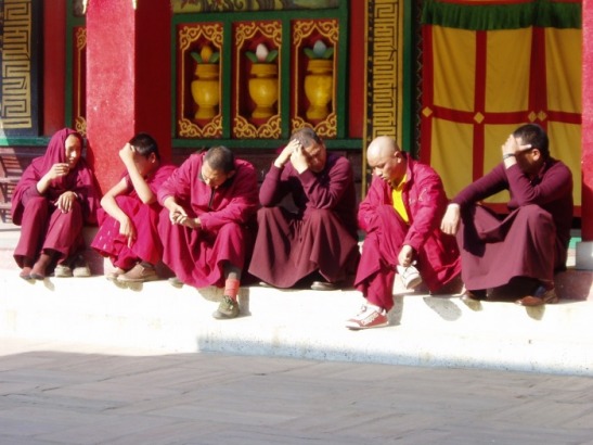 Pauze in een Tibetaans klooster, Nepal